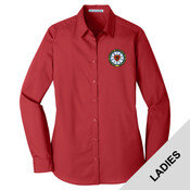 LW100 - N124E003 - EMB - Ladies Long Sleeve Poplin Shirt